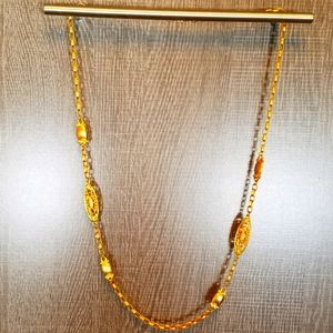 Vintage goldtone station necklace